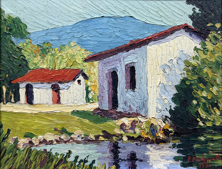 Sin Título (Paisaje con casa y Lago)